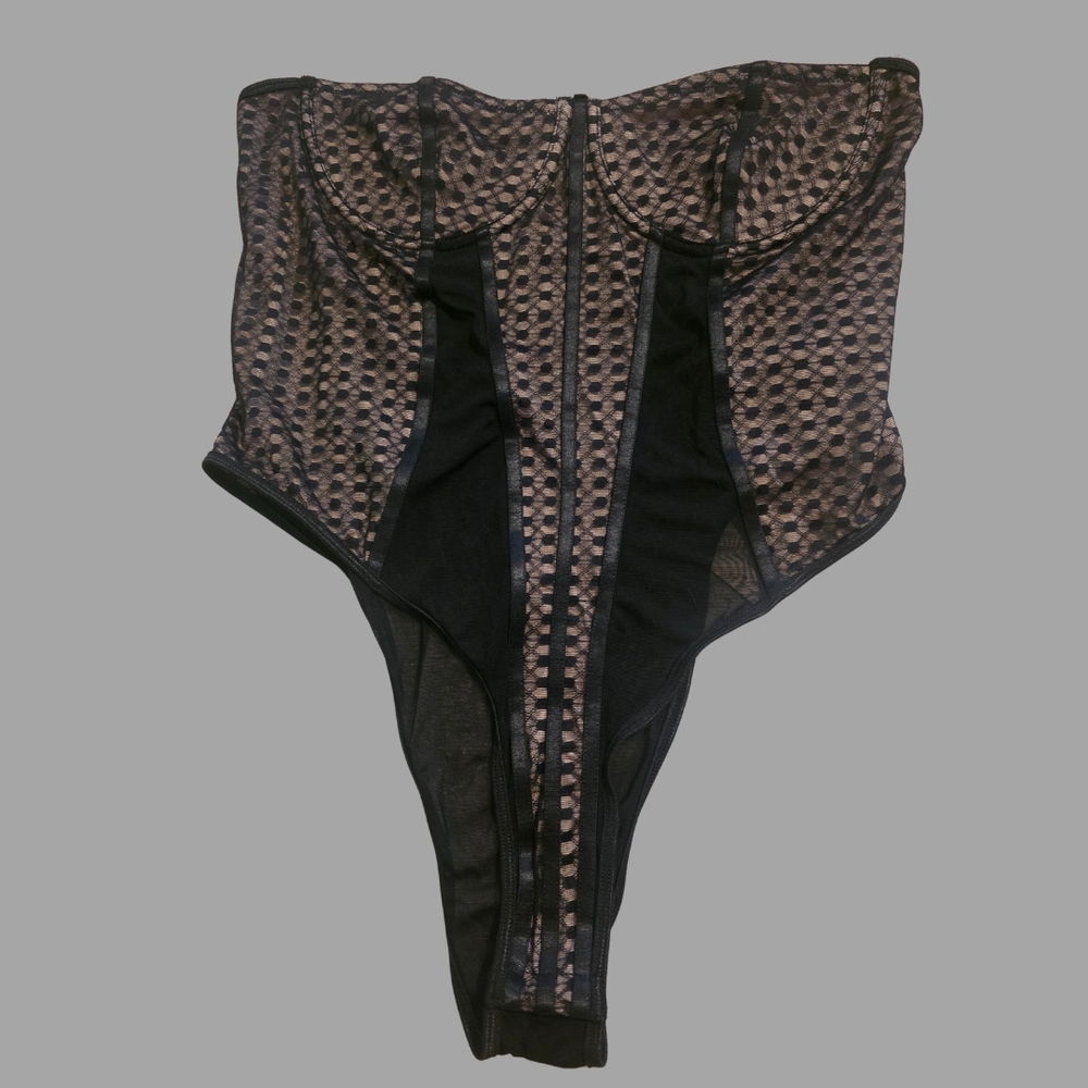 Elegant Black and Tan Women's Corset